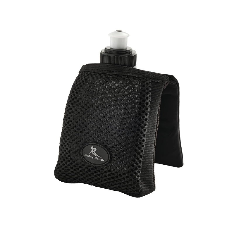 Running Buddy Running Water Bottle Pouch - 4" x 4" Black, 7 oz - Magnetic Water Bottle Holder for Running & Walking - No-Bounce Hydration Pack - Image 1